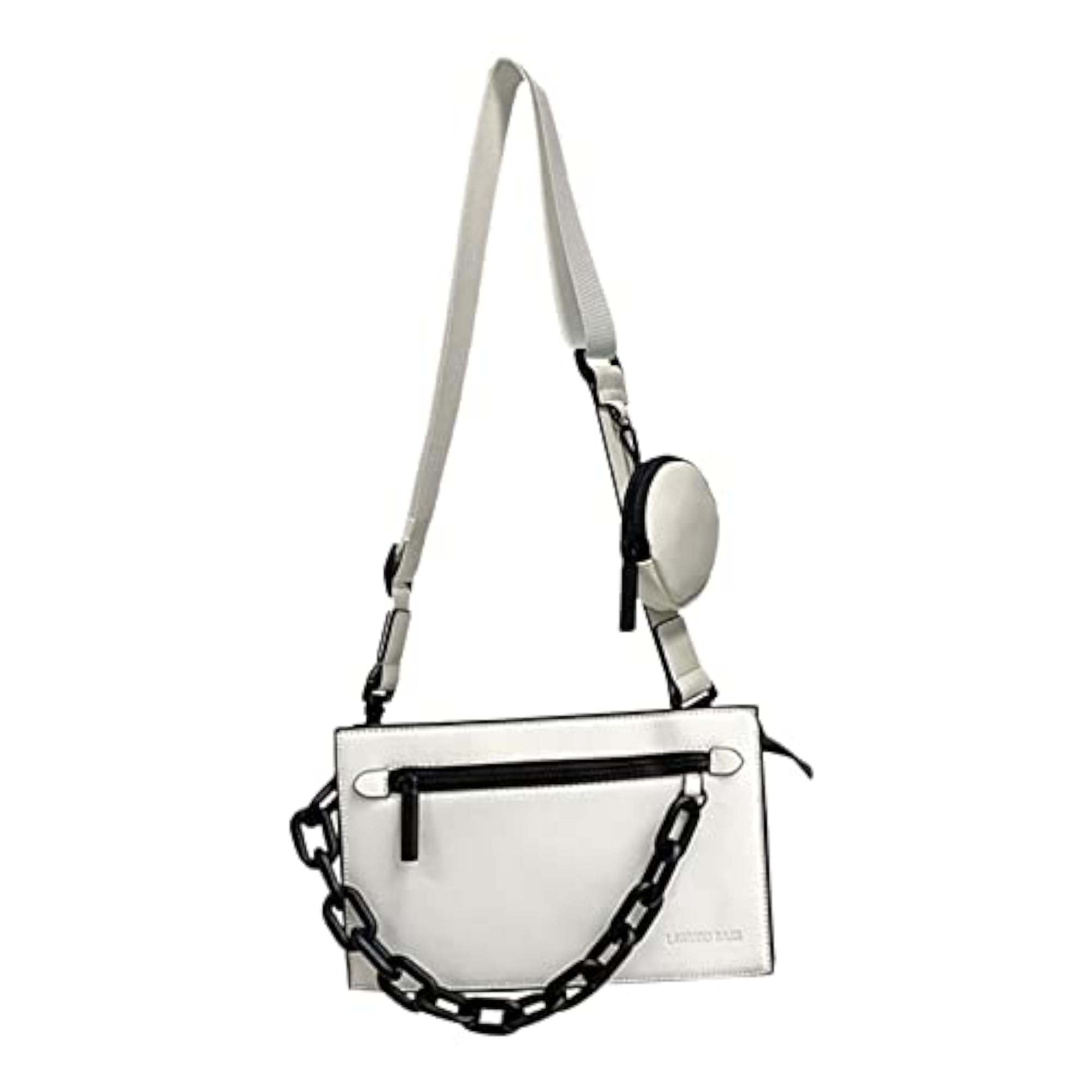Small White Leather Shoulder Bag for Men